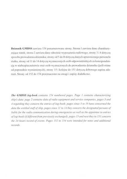 Dziennik GMDSS GMDSS LOG-BOOK
