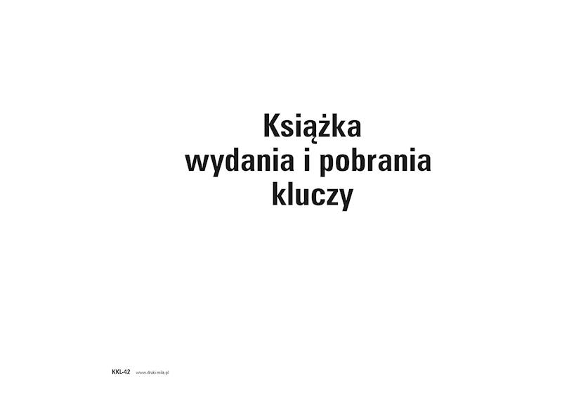 Ksiązka kluczy KKL-42 A4 100k. tw. opr.