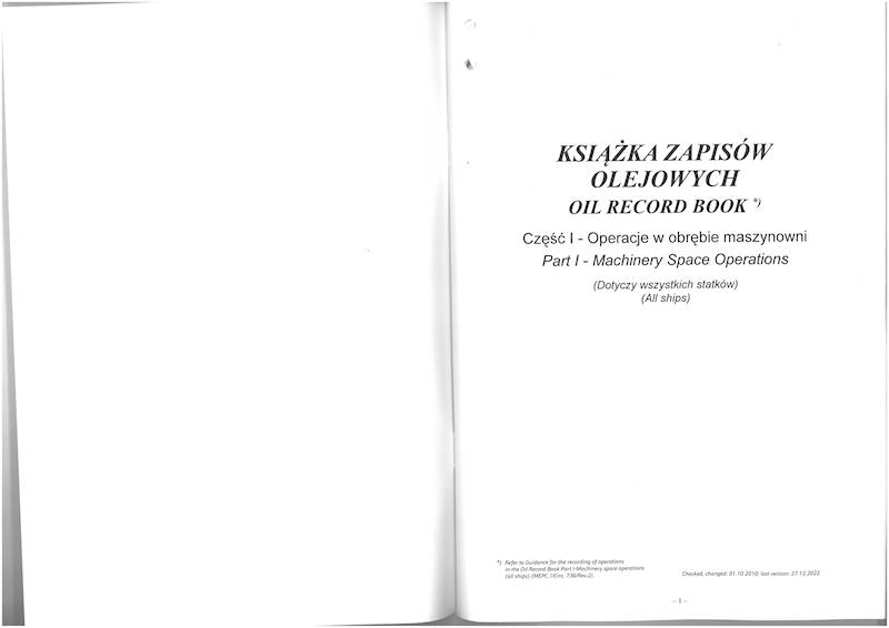 Książka zapisów olejowych A4 116 stron