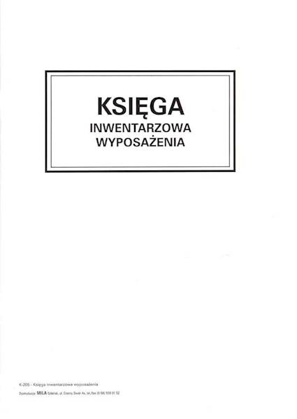 Księga inwentarzowa wyposażenia A4 50k. tw. opr.