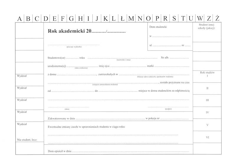 Kartoteka studenta A4 MEN-II-56SW