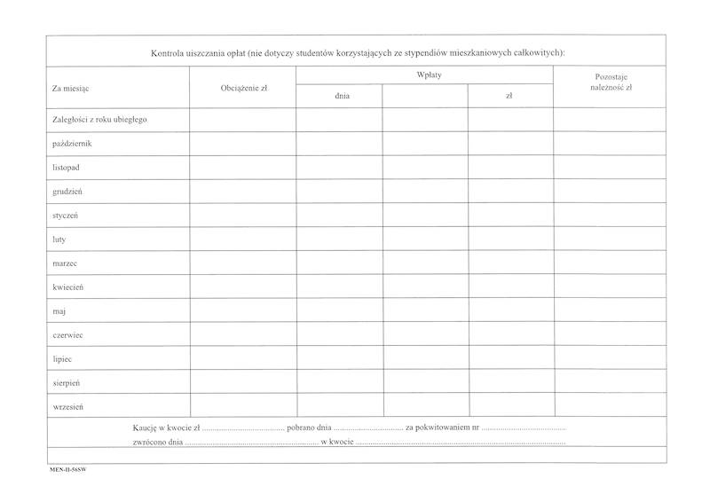 Kartoteka studenta A4 MEN-II-56SW