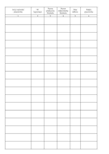 Rejestr wydanych legitymacji RWL-4 100k.tw.