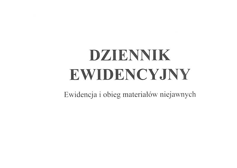 Dziennik ewidencyjny materiałów niejawnych 