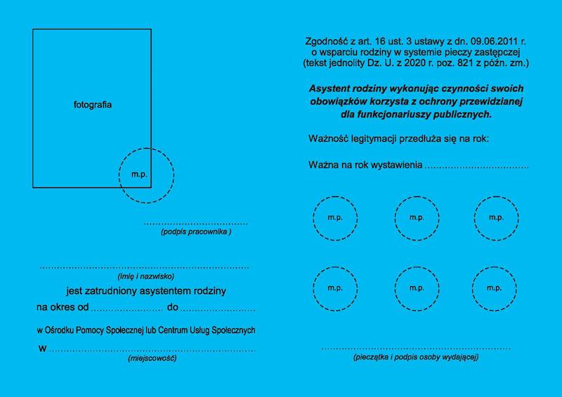 Legitymacja asystenta rodziny