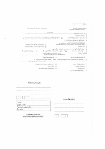 Koperta ze zwrotnym potwierdzeniem odbioru KPO-C6