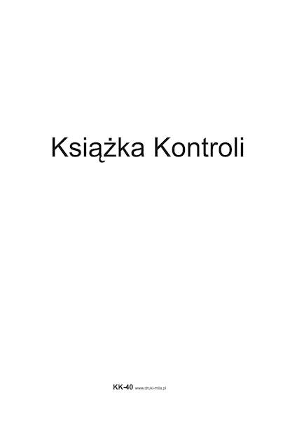 Książka kontroli KK-40 A4 20 k.