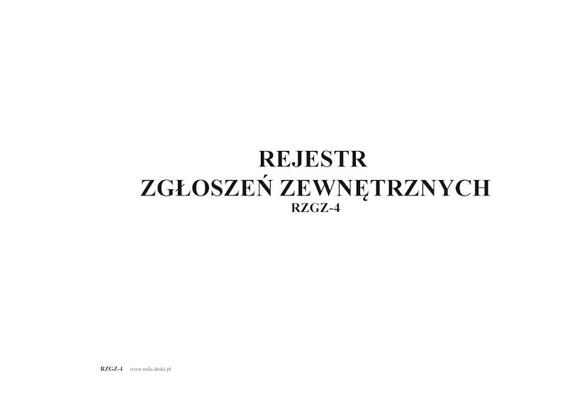 Rejestr zgłoszeń zewnętrznych A4  SYGNALISTÓW