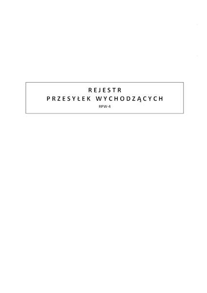 Rejestr przesyłek wychodzących RPW-4