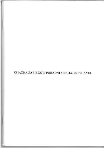 Książka zabiegów poradni specjalistycznej
