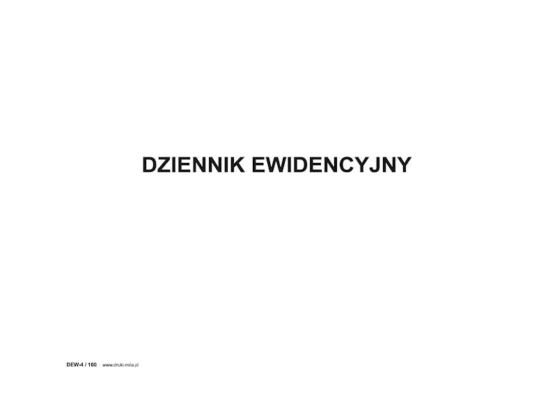 Dziennik ewidencyjny A4 100k. DEW-100/T