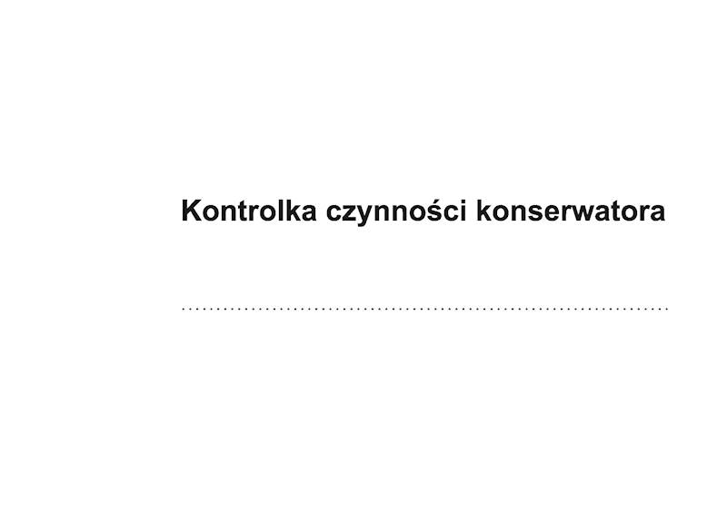 Kontrolka czynności konserwatora A5 50k.