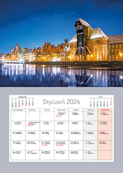 Kalendarz jednodzielny A3 2026 (3) ŻURAW WIECZÓR