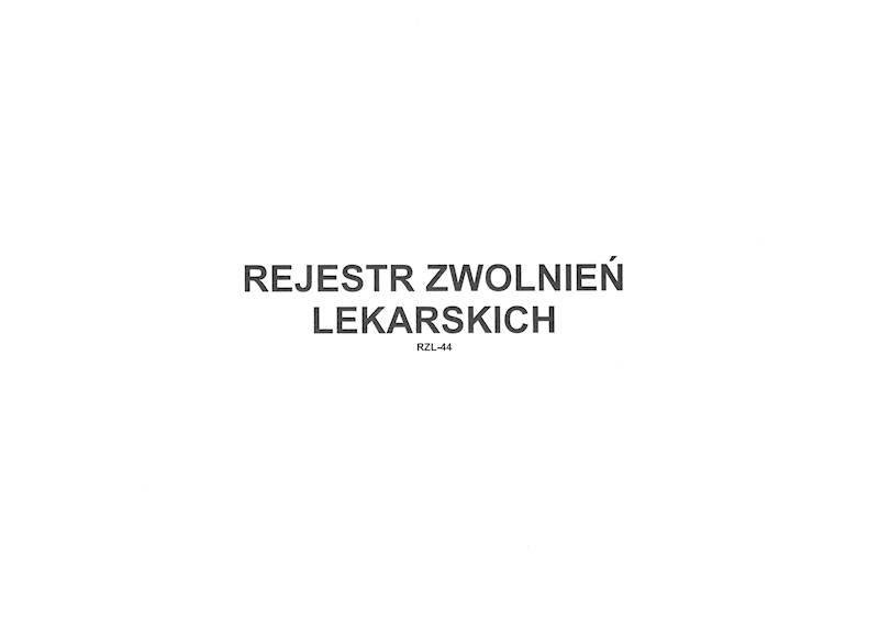 Rejestr zwolnień lekarskich RZL-44 A4 100k. tw.opr