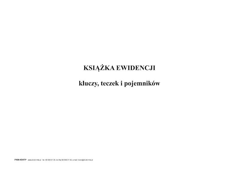 Książka ewidencji kluczy, teczek, i poj. PKM A4 