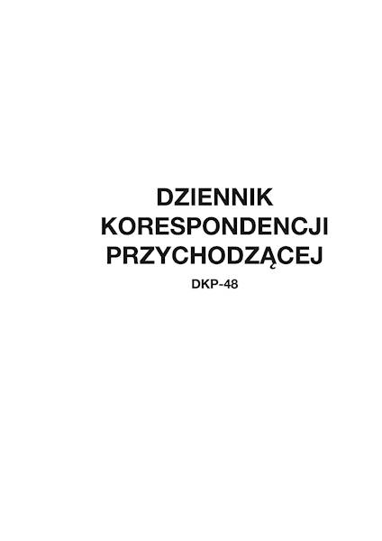 Dziennik korespondencji przychodzącej DKP-48