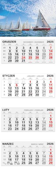 Kalendarz czterodzielny 2026 (26)  ŻAGLÓWKI