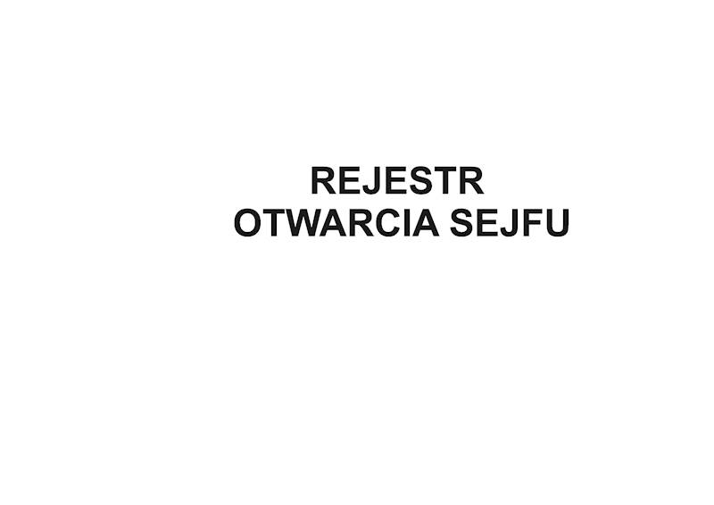 Rejestr otwarcia sejfu A4/100 k.t.oprawa 
