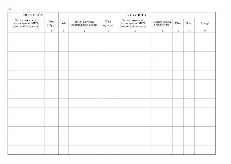 Szkolny rejestr druków ścisłego zarachowania A4