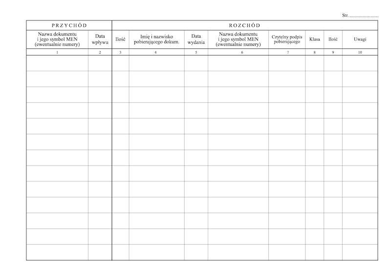 Szkolny rejestr druków ścisłego zarachowania A4
