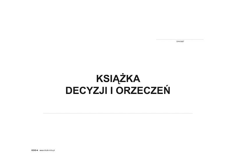 Książka decyzji i orzeczeń KDIO-4 100k. tw.op.