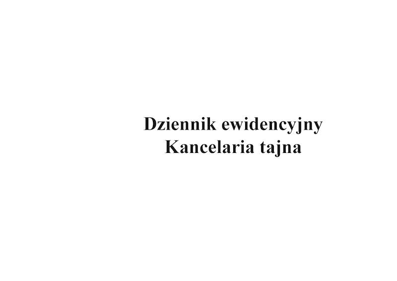 Dziennik ewidencyjny Kancelaria tajna 100k. tw. op