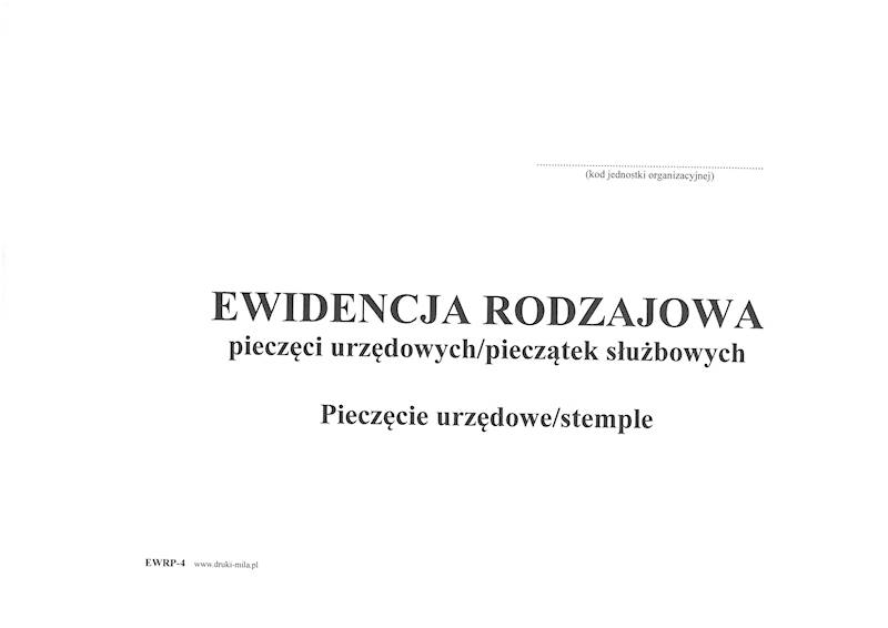 Ewidencja rodzajowa pieczęci urzędowych