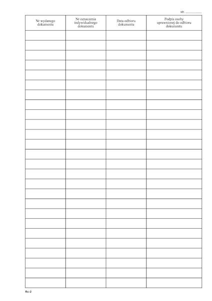 Rejestr certyfikatów RC-2 A4/100 k.t.oprawa