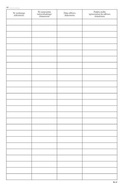 Rejestr certyfikatów RC-2 A4/100 k.t.oprawa
