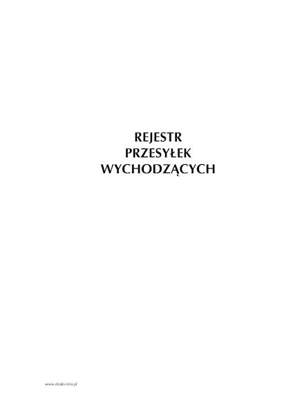 Rejestr przesyłek wychodzących RPW-44 A4 100k.tw.