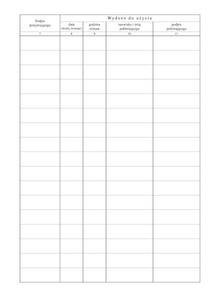 Książka zdawczo-odbiorcza kluczy KZOK-4 A4 100k. t