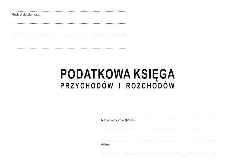Podatkowa księga przychodów rozchodów A4 40str 16k