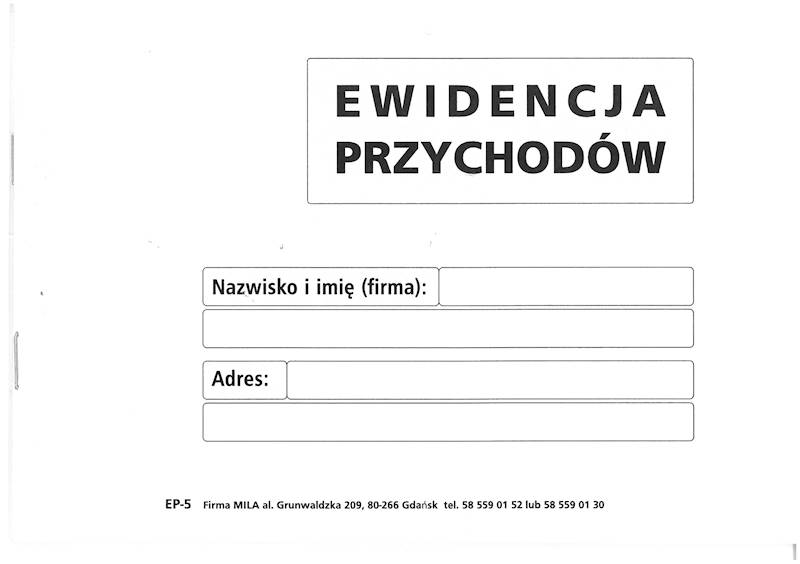 Ewidencja przychodów EP-5 A5/ryczałt/ 16 k.