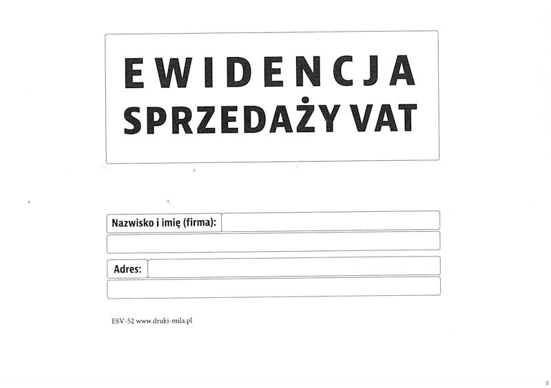 Ewidencja sprzedaży VAT A5