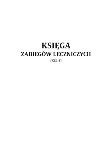 Księga zabiegów leczniczych KZL-4 100k. tw. oprawa