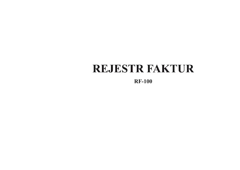Rejestr faktur RF-100 100k. tw.