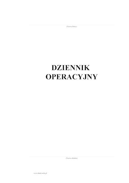 Dziennik operacyjny A4 60 kartek tw. op.