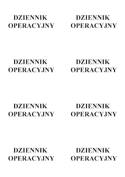 Dziennik operacyjny A4 100 kartek tw. op.