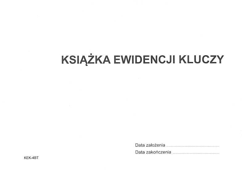 Książka ewidencji kluczy A4 100k. 200 stron