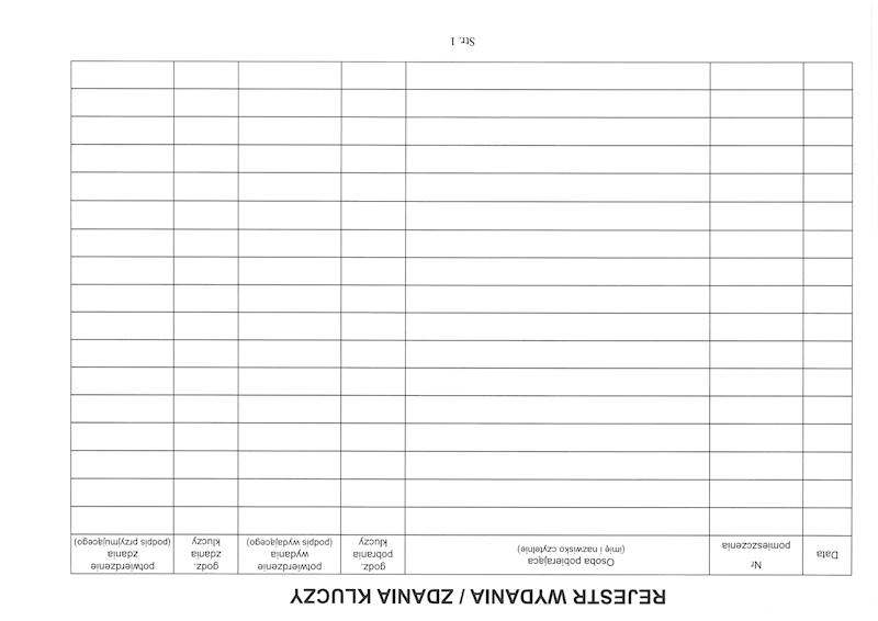Książka ewidencji kluczy A4 100k. 200 stron