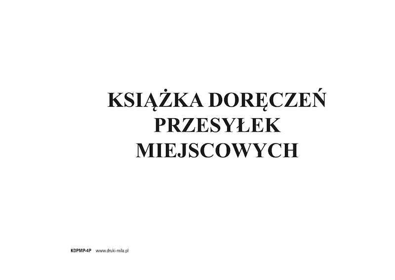 Książka doręczeń presylek miejscowych KDPMP-4P 100
