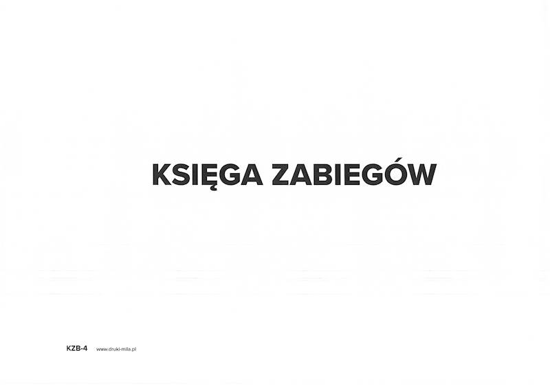Księga zabiegów KZB-4 A4 100k.Twarda oprawa