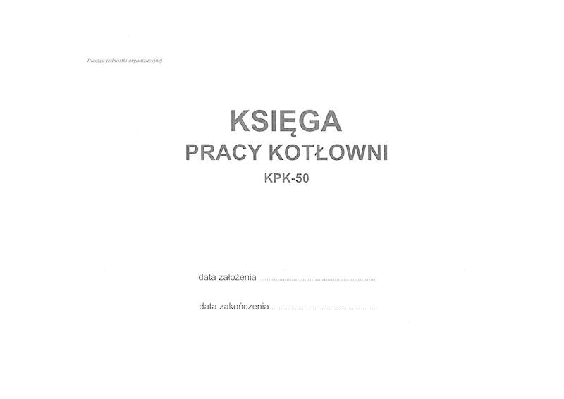 Księga pracy kotłowni A4 50k. KPK-50 okł. karton 
