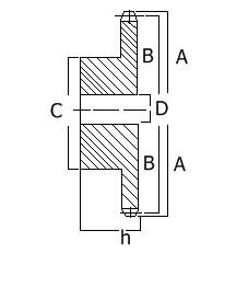 Koło łańcuchowe z piastą 10B-1 Z13 HRC HUBBER