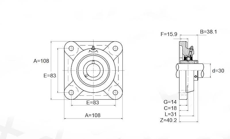 Zespół łożyskowy UCF 206 SNR 