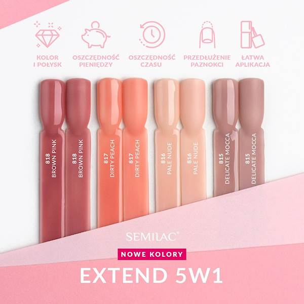 Semilac Extend Base 5w1 Soft Beige 818 7 ml