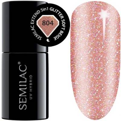 Semilac Extend Base 5w1 Gliter Soft Beige 804 7 ml