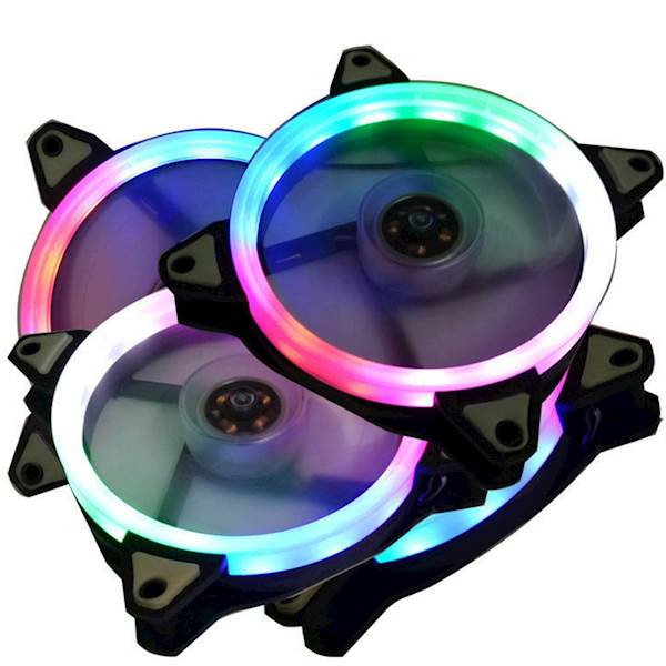 Wentylator 12cm RING led RGB molex RAINBOW