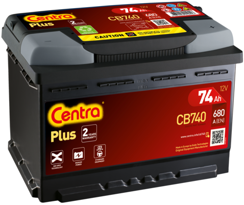 Akumulator Centra 74AH 680A PLUS P+