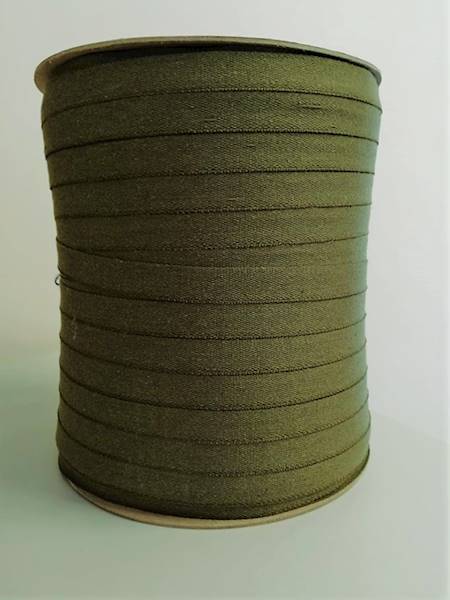 Taśma bawełniana płócienna - 13mm - khaki - 100mb/